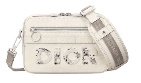 White Calfskin DIOR AND DANIEL ARSHAM Safari Messenger 